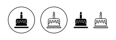Cake icon vector for web and mobile app. Cake sign and symbol. Birthday cake icon