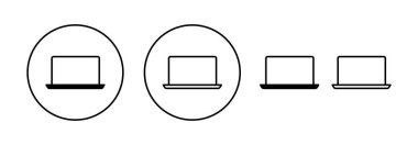 Web ve mobil uygulama için dizüstü bilgisayar simgesi vektörü. bilgisayar işareti ve sembol