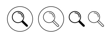 Web ve mobil uygulama için simge vektörü ara. Büyüteç işareti ve sembolü ara