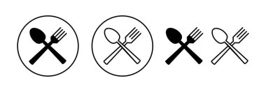 Web ve mobil uygulama için kaşık ve çatal simgesi vektörü. kaşık, çatal ve bıçak ikonu vektörü. Restoran işareti ve sembolü