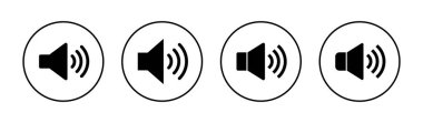 Hoparlör simgeleri hazır. Ses düzeyi ve sembol. Hoparlör ikonu. ses sembolü