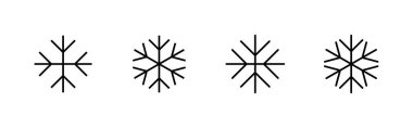 Kar simgeleri hazır. kar tanesi işareti ve sembol