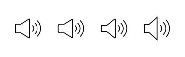 Hoparlör simgeleri hazır. Ses düzeyi ve sembol. Hoparlör ikonu. ses sembolü