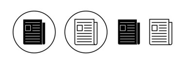 Web ve mobil uygulama için gazete simgesi vektörü. Haber kağıdı işareti ve sembolize