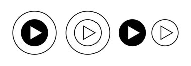 Web ve mobil uygulama için Simge vektörünü oynat. Düğme işareti ve sembolü çal