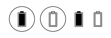 Battery icon vector for web and mobile app. battery charging sign and symbol. battery charge level