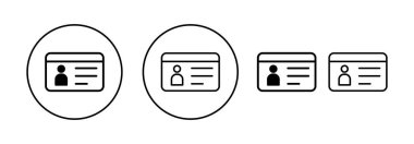 Web ve mobil uygulama için lisans simgesi vektörü. Kimlik kartı simgesi. Sürücü ehliyeti, personel kimlik kartı 