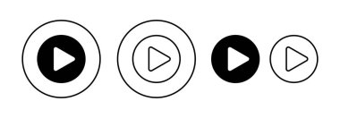 Web ve mobil uygulama için Simge vektörünü oynat. Düğme işareti ve sembolü çal