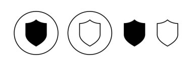 Web ve mobil uygulama için kalkan simgesi vektörü. Koruma ikonu. Güvenlik işareti ve sembol