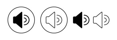 Web ve mobil uygulama için ikon vektörü. Ses düzeyi ve sembol. Hoparlör ikonu. ses sembolü