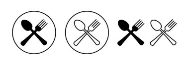 Web ve mobil uygulama için kaşık ve çatal simgesi vektörü. kaşık, çatal ve bıçak ikonu vektörü. Restoran işareti ve sembolü