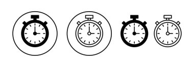 Web ve mobil uygulama için kronometre simgesi vektörü. Zamanlayıcı işareti ve sembol. Geri sayım simgesi. Zaman Dönemi