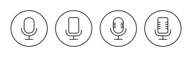 Web ve mobil uygulama için mikrofon simgesi vektörü. Karaoke işareti ve sembol
