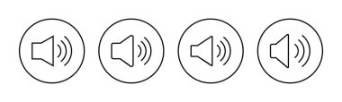 Web ve mobil uygulama için ikon vektörü. Ses düzeyi ve sembol. Hoparlör ikonu. ses sembolü