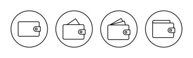 Web ve mobil uygulama için cüzdan simgesi vektörü. cüzdan işareti ve sembol