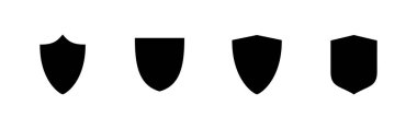 Kalkan simgeleri ayarlandı. Koruma ikonu. Güvenlik işareti ve sembol
