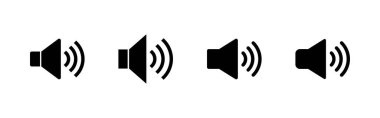 Hoparlör simgeleri hazır. Ses düzeyi ve sembol. Hoparlör ikonu. ses sembolü