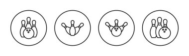 Bowling icon vector for web and mobile app. bowling ball and pin sign and symbol.