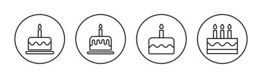 Cake icon vector for web and mobile app. Cake sign and symbol. Birthday cake icon