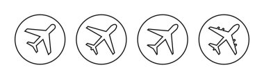 Web ve mobil uygulama için düzlem simgesi vektörü. Uçak işareti ve sembol. Uçuş taşıma sembolü. Seyahat işareti. uçak.