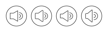 Web ve mobil uygulama için ikon vektörü. Ses düzeyi ve sembol. Hoparlör ikonu. ses sembolü
