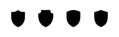 Kalkan simgeleri ayarlandı. Koruma ikonu. Güvenlik işareti ve sembol