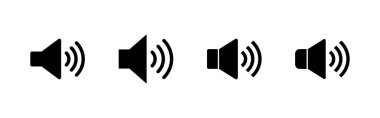 Hoparlör simgeleri hazır. Ses düzeyi ve sembol. Hoparlör ikonu. ses sembolü