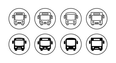 Otobüs simgeleri ayarlandı. otobüs işareti ve sembol