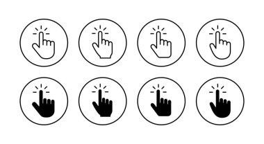 İmleç simgeleri ayarlandı. İmleç işareti ve sembol. el imleç simgesi clik