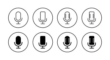 Mikrofon simgeleri ayarlandı. Karaoke işareti ve sembol