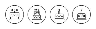 Cake icon vector for web and mobile app. Cake sign and symbol. Birthday cake icon