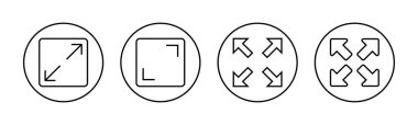 Fullscreen Icon vector for web and mobile app. Expand to full screen sign and symbol. Arrows symbol