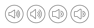 Web ve mobil uygulama için ikon vektörü. Ses düzeyi ve sembol. Hoparlör ikonu. ses sembolü