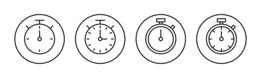 Web ve mobil uygulama için kronometre simgesi vektörü. Zamanlayıcı işareti ve sembol. Geri sayım simgesi. Zaman Dönemi