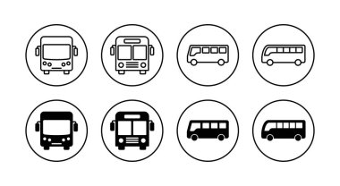 Otobüs simgeleri ayarlandı. otobüs işareti ve sembol