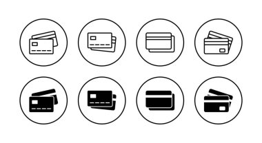 Kredi kartı simgeleri ayarlandı. Kredi kartı ödeme imzası ve sembolü