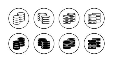 Veritabanı simgeleri ayarlandı. veritabanı işareti ve sembolü