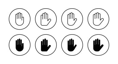 El simgeleri hazır. El işareti ve sembol. Avuç