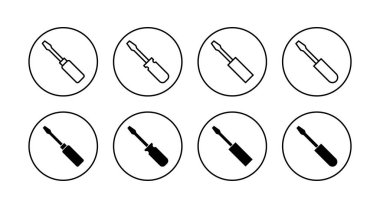 Tornavida simgeleri seti. Araçlar işareti ve sembol