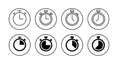 Kronometre simgesi. Zamanlayıcı işareti ve sembol. Geri sayım simgesi. Zaman Dönemi