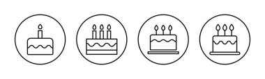 Cake icon vector for web and mobile app. Cake sign and symbol. Birthday cake icon