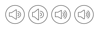Web ve mobil uygulama için ikon vektörü. Ses düzeyi ve sembol. Hoparlör ikonu. ses sembolü