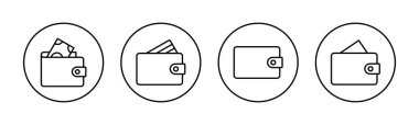 Web ve mobil uygulama için cüzdan simgesi vektörü. cüzdan işareti ve sembol