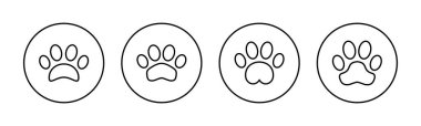 Web ve mobil uygulama için Paw simgesi vektörü. Pençe izi ve sembol. köpek ya da kedi pençesi