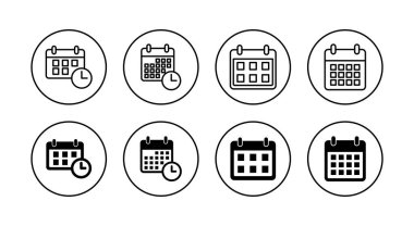 Takvim simgeleri ayarlandı. Takvim işareti ve sembol. Simge simgesini ayarla