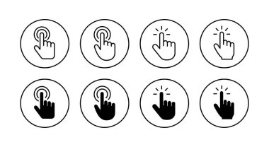 İmleç simgeleri ayarlandı. İmleç işareti ve sembol. el imleç simgesi clik