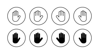 El simgeleri hazır. El işareti ve sembol. Avuç