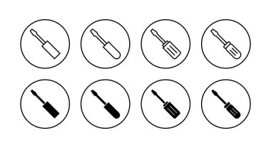 Tornavida simgeleri seti. Araçlar işareti ve sembol