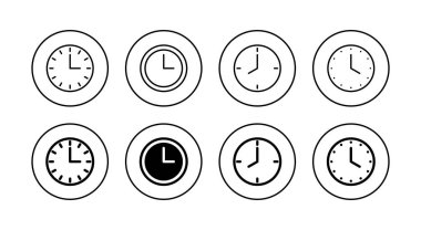 Saat simgeleri ayarlandı. Zaman işareti ve sembol. saat simgesi