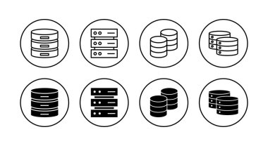 Veritabanı simgeleri ayarlandı. veritabanı işareti ve sembolü
